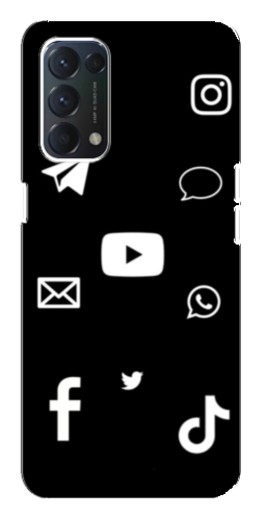 Силиконовый чехол с изображением "Белые иконки" для OPPO A74