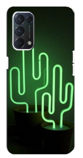 Силиконовый чехол с изображением "Неоновый кактус" для OPPO A74