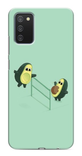 Силиконовый чехол с изображением "Авокадо волейболисты " для Samsung Galaxy A03s