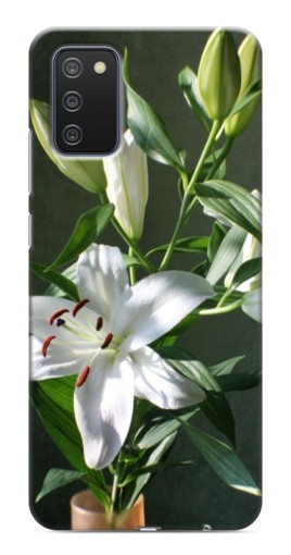 Силиконовый чехол с изображением "Белые лилии" для Samsung Galaxy A03s