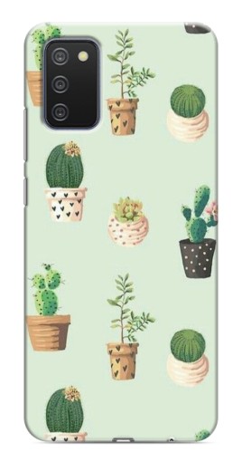Чехол с принтом "Кактусы в горшочках " для Samsung Galaxy A03s