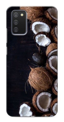 Силиконовый чехол с изображением "Кокосы на черном" для Samsung Galaxy A03s