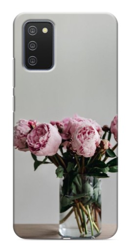 Силиконовый чехол с изображением "Пионы в вазе" для Samsung Galaxy A03s