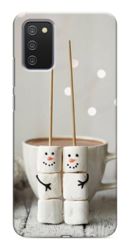 Чехол с картинкой "Снеговики из зефира" для Samsung Galaxy A03s
