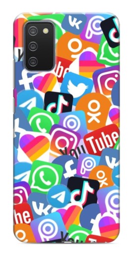Чехол с принтом "Яркие иконки" для Samsung Galaxy A03s