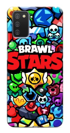 Чехол с печатью "Значки Бравл Старс" для Samsung Galaxy A03s