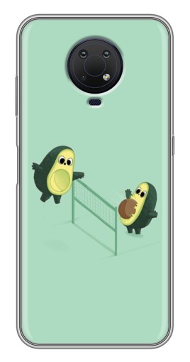 Силиконовый чехол с изображением "Авокадо волейболисты " для Nokia G10