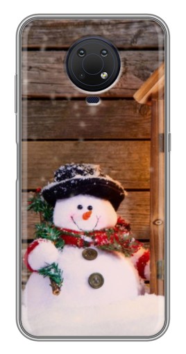 Чехол с принтом "Рождественский снеговик" для Nokia G10