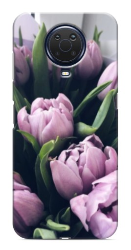 Чехол с картинкой "Сиреневые тюльпаны" для Nokia G20