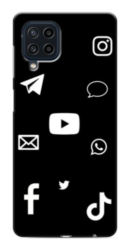 Чехол с принтом "Белые иконки" для Samsung Galaxy M32