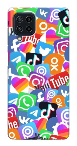 Силиконовый чехол с изображением "Яркие иконки" для Samsung Galaxy M32