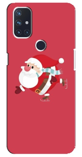 Чехол с принтом "Дед Мороз на коньках" для OnePlus Nord 10 5G