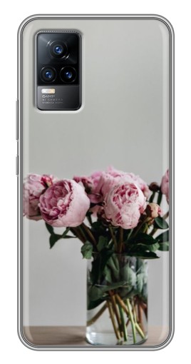 Чехол с принтом «Пионы в вазе» для Vivo V21