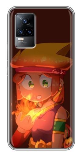 Силиконовый чехол с изображением "Amber с огнем" для Vivo V21E