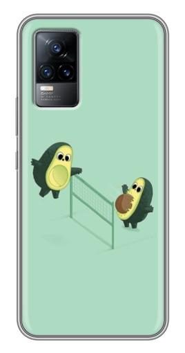 Чехол с печатью «Авокадо волейболисты »  для Vivo V21E