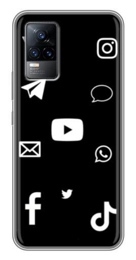 Силиконовый чехол с изображением «Белые иконки» для Vivo V21E