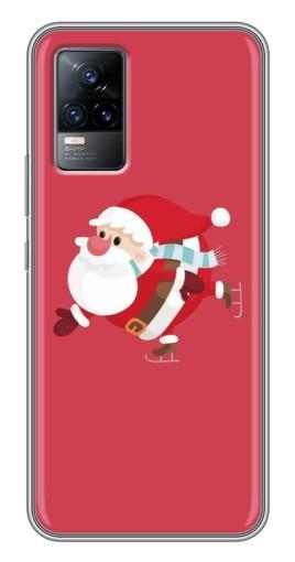 Силиконовый чехол с изображением «Дед Мороз на коньках» для Vivo V21E