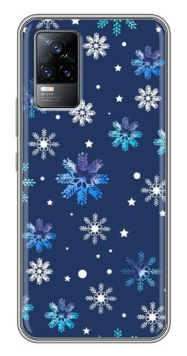 Силиконовый чехол с изображением «Фон с снежинками» для Vivo V21E