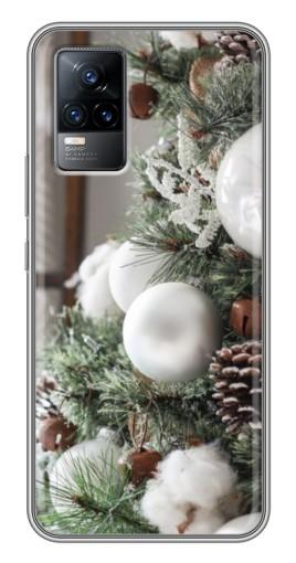 Чехол с принтом «Игрушки на елке» для Vivo V21E