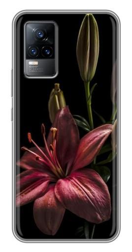 Силиконовый чехол с изображением «Красная лилия » для Vivo V21E