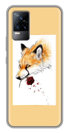 Чехол с печатью «Лиса с розой»  для Vivo V21E