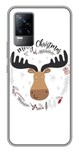 Чехол с принтом «Новогодний олень» для Vivo V21E