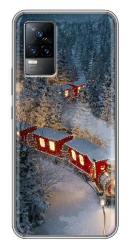 Чехол с картинкой «Новогодний поезд» для Vivo V21E