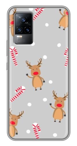 Чехол с принтом «Олени с конфетами» для Vivo V21E