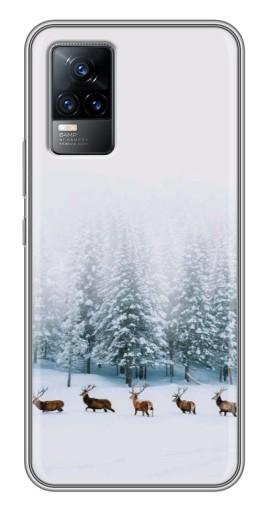 Силиконовый чехол с изображением «Олени в лесу» для Vivo V21E