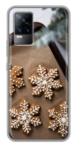 Чехол с принтом «Пряничные снежинки» для Vivo V21E