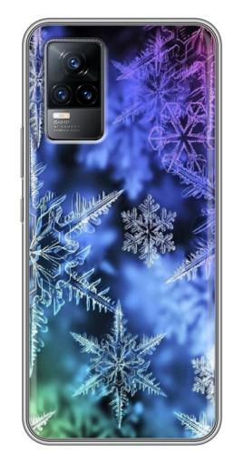 Силиконовый чехол с изображением «Разноцветные снежинки» для Vivo V21E