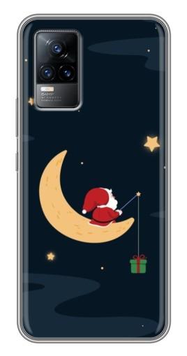 Чехол с печатью «Санта на луне»  для Vivo V21E