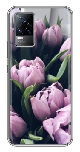 Силиконовый чехол с изображением «Сиреневые тюльпаны» для Vivo V21E