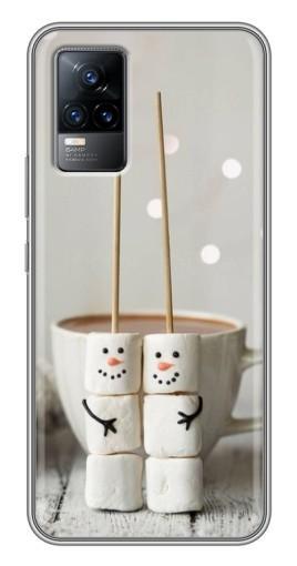 Силиконовый чехол с изображением «Снеговики из зефира» для Vivo V21E