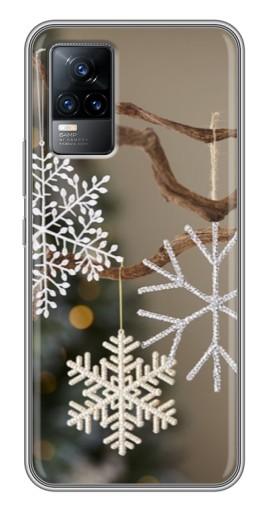 Чехол с картинкой «Снежинки на ветке» для Vivo V21E