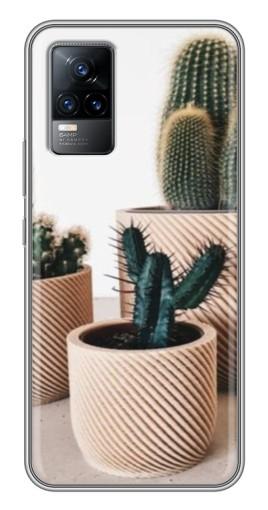Чехол с картинкой «стильные кактусы» для Vivo V21E