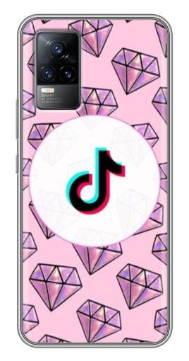 Чехол с принтом «тикток в диамантах» для Vivo V21E