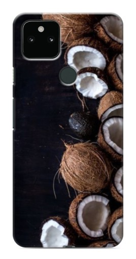 Чехол с печатью "Кокосы на черном" для Google Pixel 5