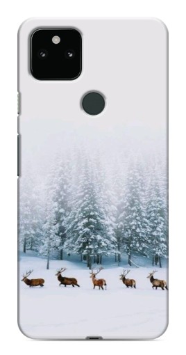 Чехол с картинкой "Олени в лесу" для Google Pixel 5