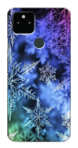 Силиконовый чехол с изображением "Разноцветные снежинки" для Google Pixel 5