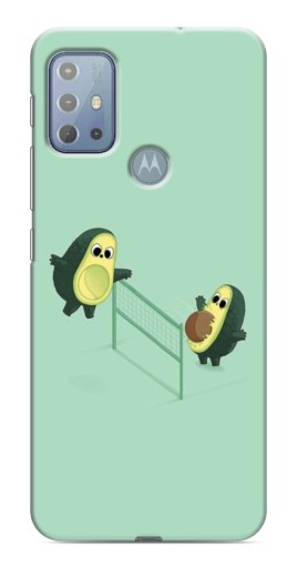 Чехол с печатью "Авокадо волейболисты " для Motorola MOTO G20
