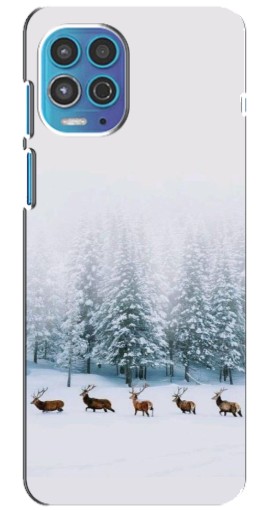 Чехол с печатью "Олени в лесу" для Motorola MOTO G100