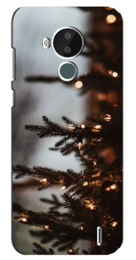 Чехол с картинкой "Елка с гирляндой" для Nokia C30