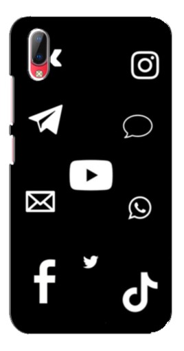 Чехол с принтом "Белые иконки" для Vivo Y93 / Y93S