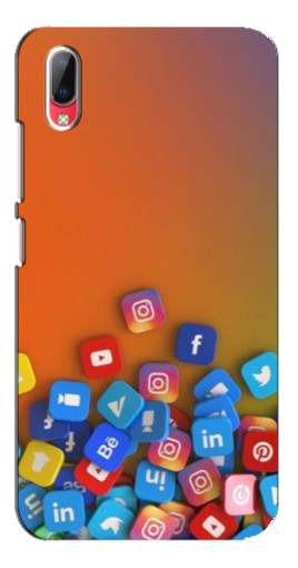 Чехол с печатью "Иконки соц сетей" для Vivo Y93 / Y93S