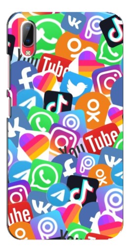 Чехол с печатью "Яркие иконки" для Vivo Y93 / Y93S
