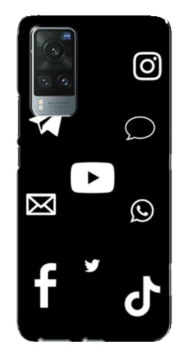 Силиконовый чехол с изображением "Белые иконки" для Vivo X60