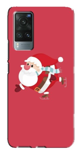 Чехол с картинкой "Дед Мороз на коньках" для Vivo X60