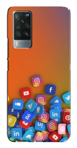 Чехол с печатью "Иконки соц сетей" для Vivo X60