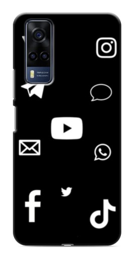 Чехол с принтом "Белые иконки" для VIVO Y53S